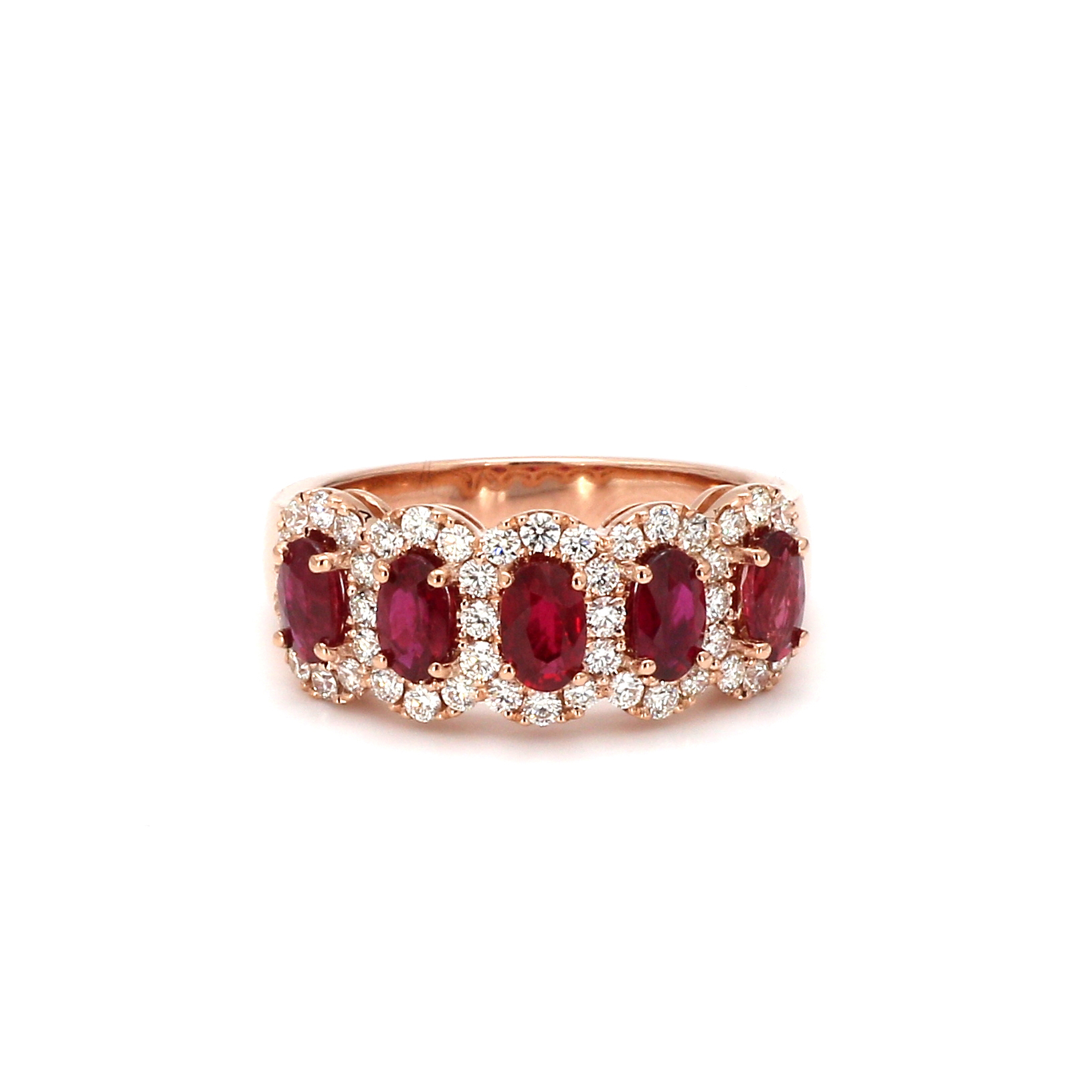 Oval Ruby with Cluster Side Diamonds Engagement Ring July Birthstone