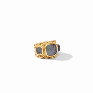 Julie Vos Trieste Statement Ring in Iridescent Charcoal Blue