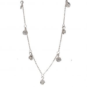 Roberto Coin White Gold Seven Drop Diamond Stations Necklace