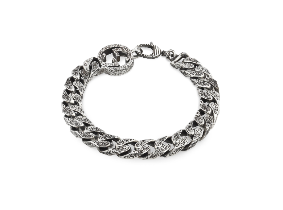 Gucci | Full-Grain Leather and Sterling Silver Wrap Bracelet | Men | Black  | 17 | MILANSTYLE.COM