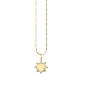 Sydney Evan Happy Face Sun Charm Necklace Necklaces & Pendants Bailey's Fine Jewelry
