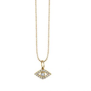 Sydney Evan Lrg Bezel Evil Eye Necklace Necklaces & Pendants Bailey's Fine Jewelry