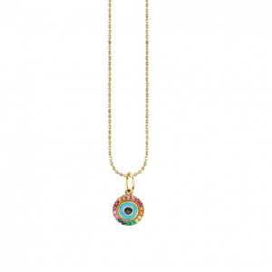 Sydney Evan Evil Eye Rainbow Enamel Necklace Necklaces & Pendants Bailey's Fine Jewelry