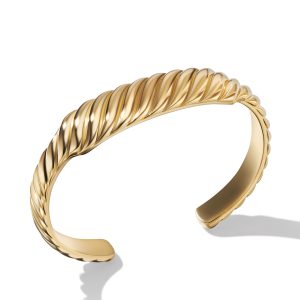 David Yurman Sculpted Cable Contour Cuff Bracelet in 18K Yellow Gold