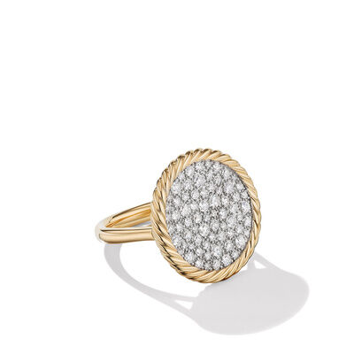 David Yurman Elements Ring in 18K Yellow Gold with Pave Diamonds