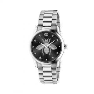 Gucci G-Timeless Iconic 38mm Steel Black Bee Watch Watch Bailey's Fine Jewelry