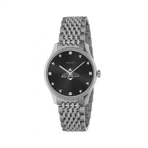 Gucci G-Timeless Slim 36mm Steel Black Bee Watch