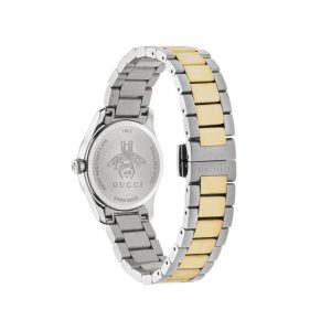 Gucci G-Timeless Iconic 27mm White Feline Steel and Yellow Gold PVD Watch