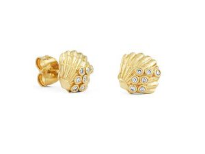 Sydney Evan Clam Shell Studs Earrings Bailey's Fine Jewelry
