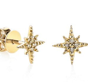 Sydney Evan Mini Pave Starburst Studs Earrings Bailey's Fine Jewelry