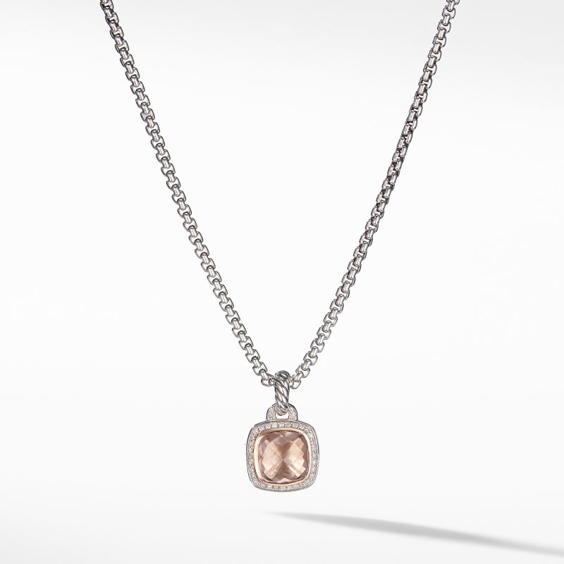 David Yurman Elements Disc Pendant in Sterling Silver with Pave Diamonds
