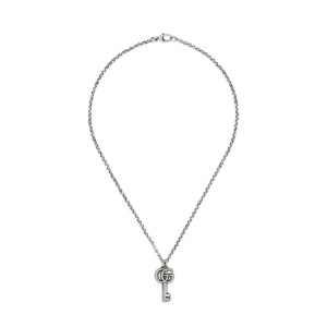 Gucci Double G Key Pendant Silver Necklace Necklaces & Pendants Bailey's Fine Jewelry