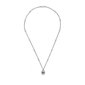 Gucci GG Marmount Pendant Silver Necklace Necklaces & Pendants Bailey's Fine Jewelry