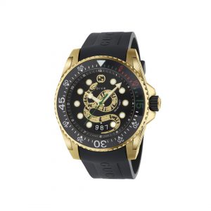 Gucci Dive Black 45mm Snake Rubber Watch Watch Bailey's Fine Jewelry