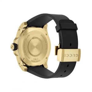 Gucci Dive Black 45mm Snake Rubber Watch