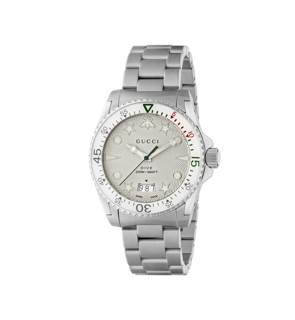 Gucci Dive 40mm White Icon Steel Watch – Bailey's Fine Jewelry