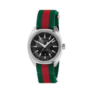 Gucci GG2570 41mm Green and Red Web Nylon Watch Watches Bailey's Fine Jewelry