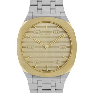 Gucci 25H 34mm Golden Brass Steel Watch