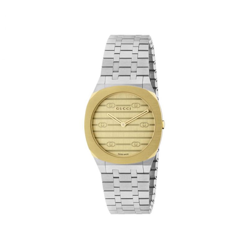 Gucci 25H 30mm Golden Brass Watch