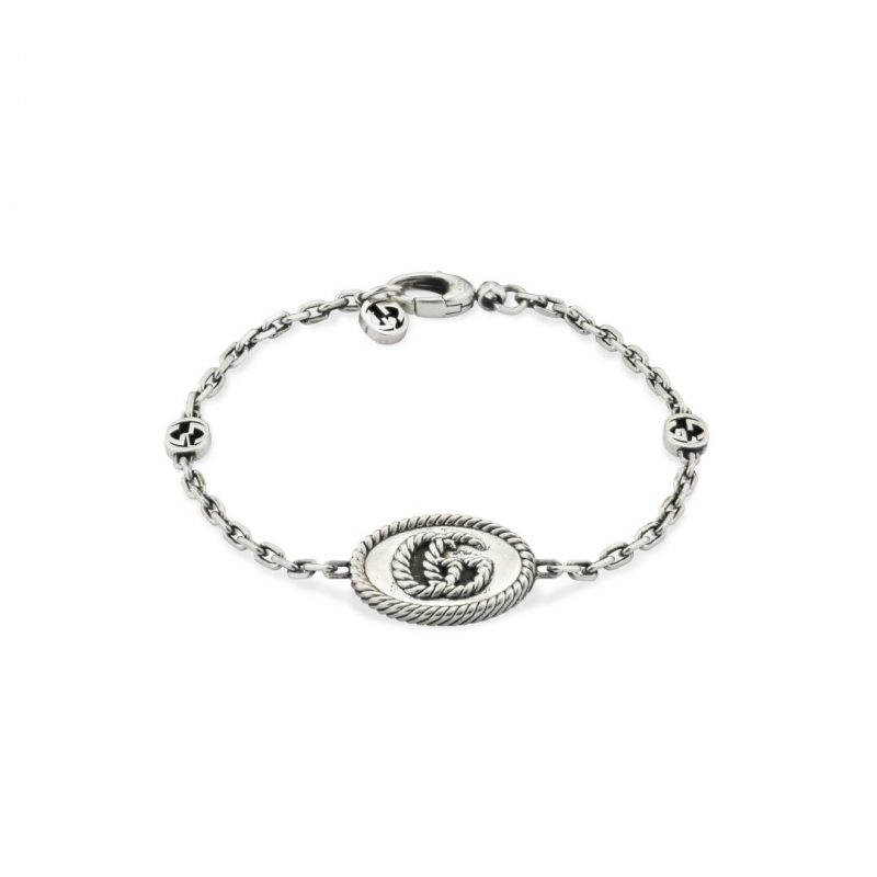 Gucci GG Marmont Aged Silver Bracelet