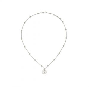 Gucci Interlocking G Pendant Station Silver Necklace Necklaces & Pendants Bailey's Fine Jewelry