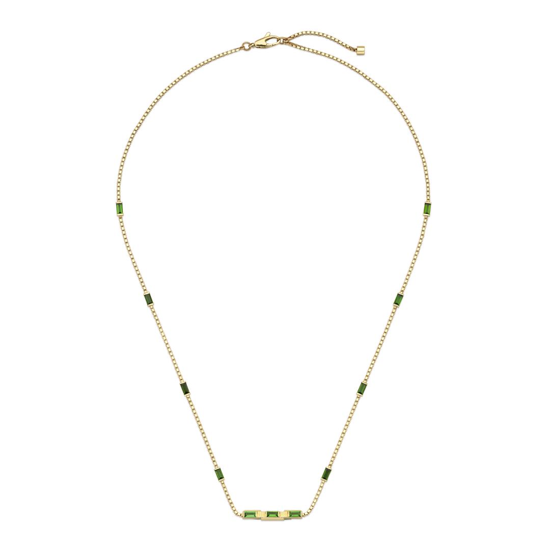 Gucci Link to Love 18kt Yellow Gold Green Tourmaline Bar Necklace –  Bailey's Fine Jewelry