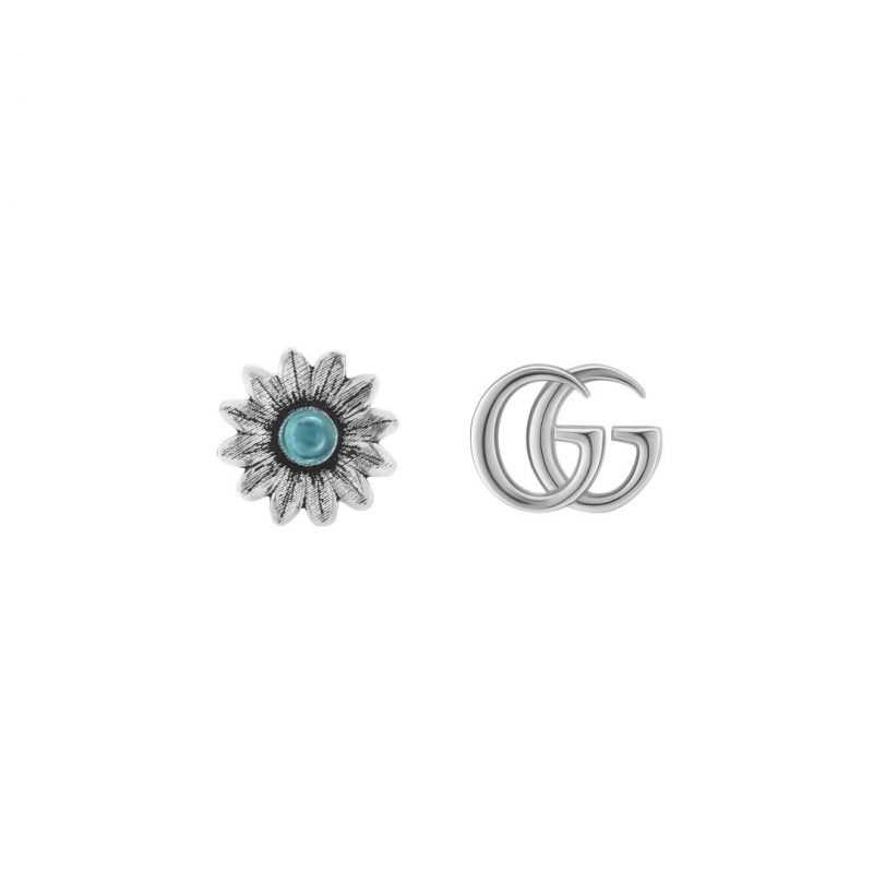 Gucci GG Marmont Flower Silver Earrings