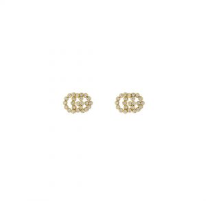 Gucci GG Running 18K Gold Diamond Logo Earrings Earrings Bailey's Fine Jewelry