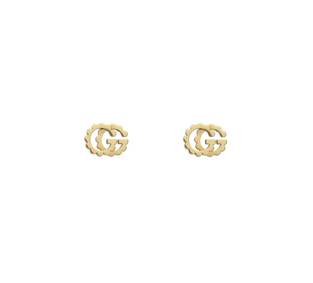 Gucci 18K Yellow Gold Running G Stud Earrings