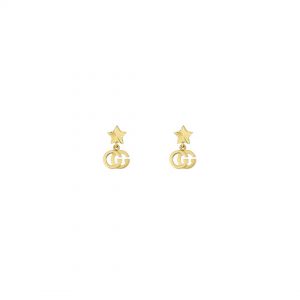 Gucci GG Running 18k Yellow Star Drop Earrings Earrings Bailey's Fine Jewelry