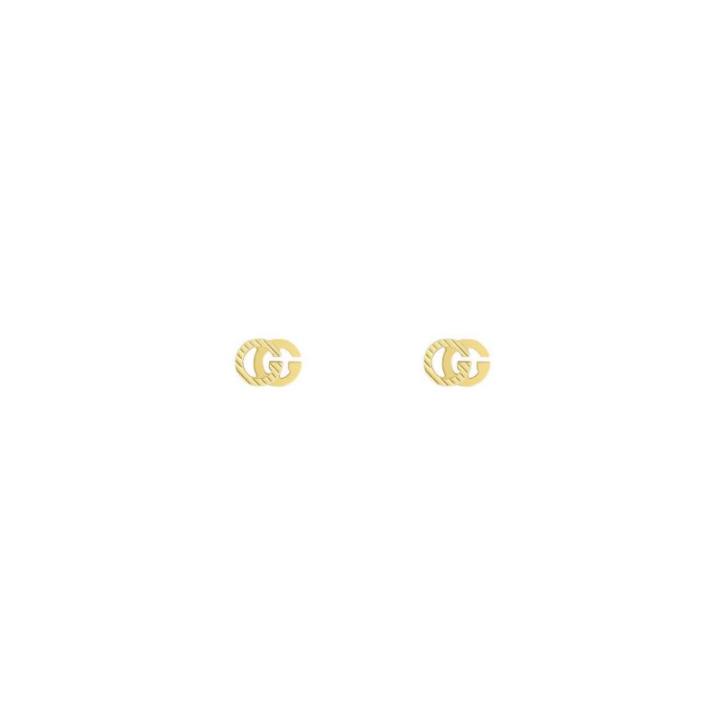 Gucci GG Running 18k Gold Stud Earrings