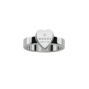 Gucci Trademark Heart Silver Ring Fashion Rings Bailey's Fine Jewelry