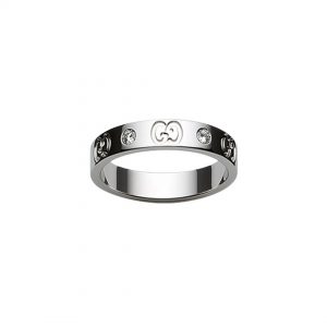 Gucci Icon 18kt White Gold Diamond Thin Band Ring Fashion Rings Bailey's Fine Jewelry