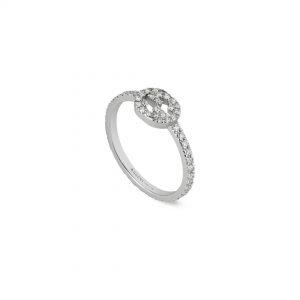 Gucci Interlocking G 18k White Gold Diamond Ring