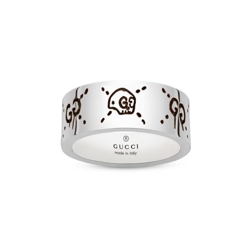Gucci Ghost Silver Band Ring