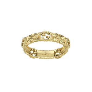 Gucci Interlocking G 18K Gold Band Ring Fashion Rings Bailey's Fine Jewelry