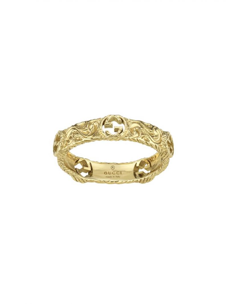 Gucci Interlocking G 18K Gold Band Ring