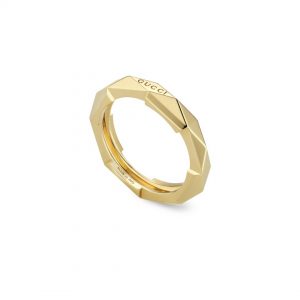 Gucci Link to Love 18K Gold Studded Ring