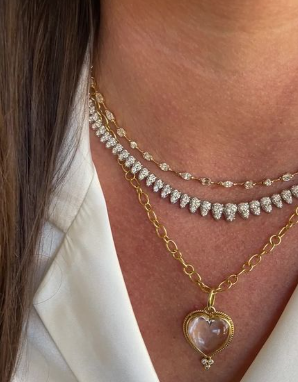Solid Gold Pearl Station Necklace | Jewelry - KEMMI Collection