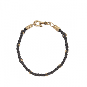 John Varvatos Leather Brass Woven Bracelet Bracelets Bailey's Fine Jewelry