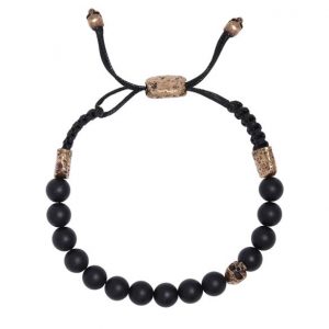 John Varvatos Brass Onyx Slider Bracelet Bead Bailey's Fine Jewelry