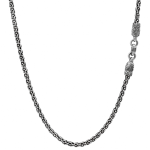 John Varvatos Wolf Woven Silver Chain Necklace Gents Bailey's Fine Jewelry