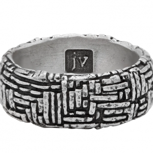 John Varvatos Artisan Woven Silver Band Ring Band Bailey's Fine Jewelry