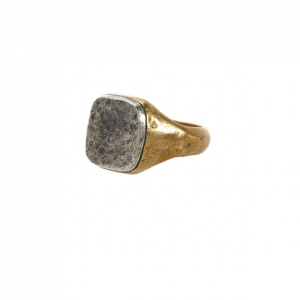 John Varvatos Distressed Mixed Metal Square Signet Ring Fashion Rings Bailey's Fine Jewelry