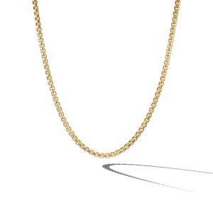 David Yurman Box Chain Necklace in 18K Yellow Gold DY Bailey's Fine Jewelry