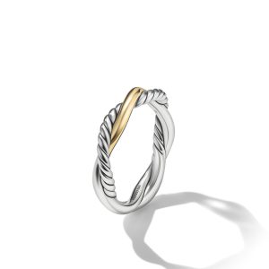 David Yurman Petite Infinity Band Ring in Sterling Silver with 14K Yellow Gold