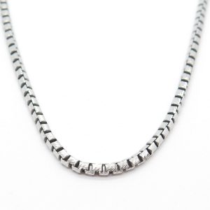 Sterling Silver Men’s Textured Box Chain Necklace Bailey's Fine Jewelry