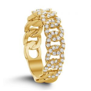 Pave Diamond Curb Link Ring Rings Bailey's Fine Jewelry