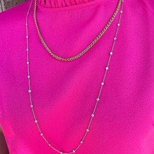 diamond by the yard necklace with layer