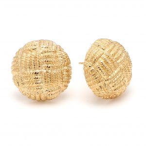 14kt Yellow Gold Basket Weave Clip On Earrings Sale Bailey's Fine Jewelry